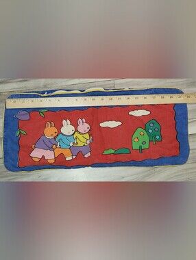 Faded vintage Dick Bruna Miffy & Mickey/Minnie Mouse pillow cover 20"x9"